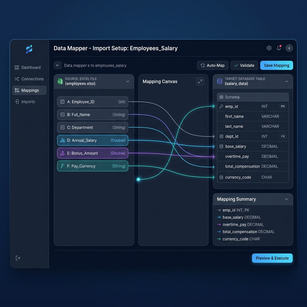 Column mapper interface inside PayslipGen
