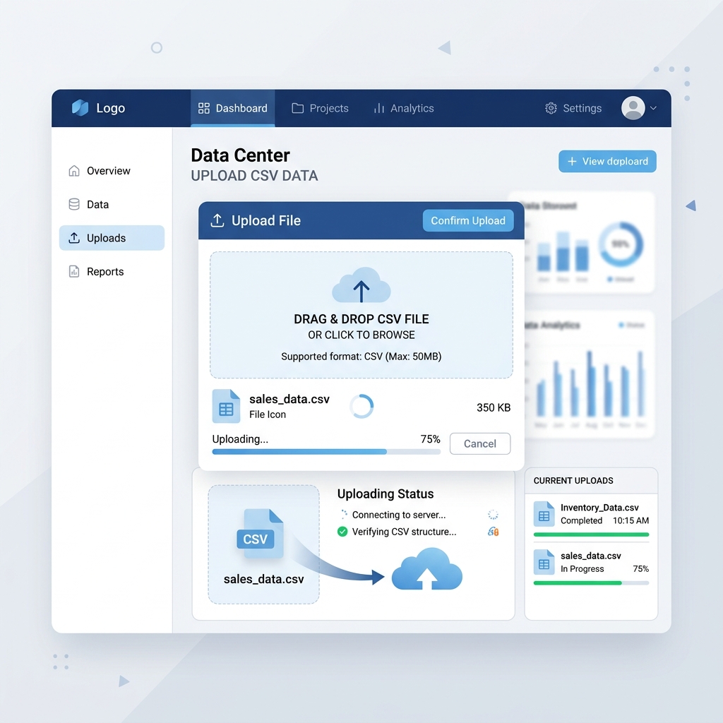 UI dashboard showing mapping of CSV data fields to a digital payslip template