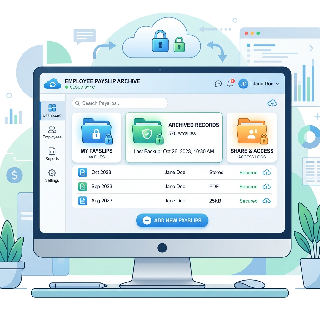 Cloud archiving for employee payslips